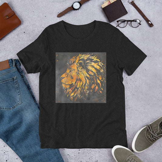 Fiery Lion: Abstract Jungle Majesty Artwork